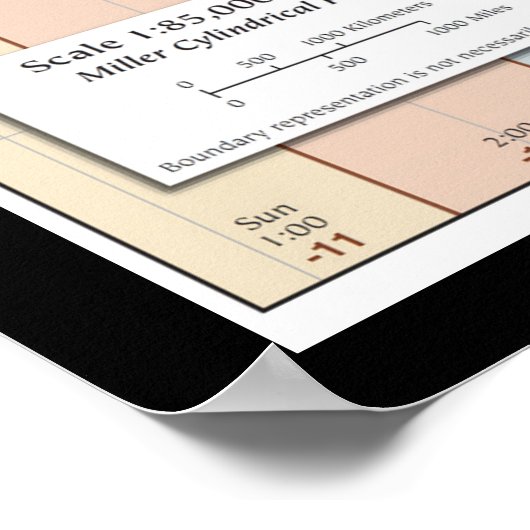 World Time Zone Map Poster (Hoek)