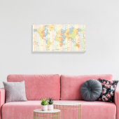 World Time Zones Map Canvas Afdruk (Insitu (Woonkamer))
