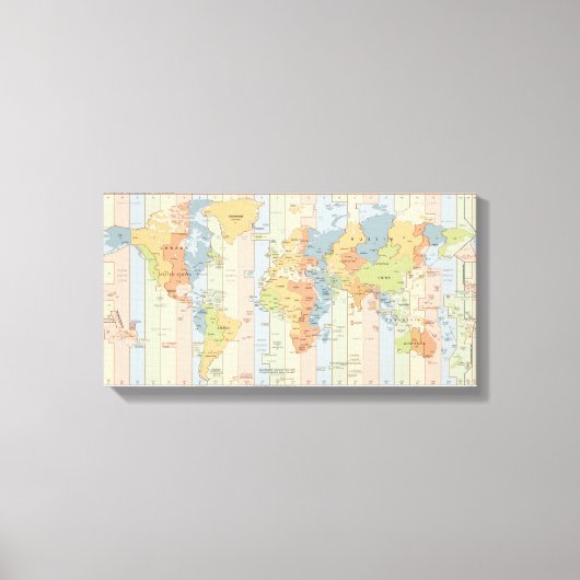 World Time Zones Map Canvas Afdruk (Voorkant)