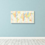 World Time Zones Map Canvas Afdruk (Insitu (Houten vloer))