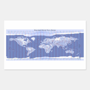World Time Zones Map Rechthoekige Sticker