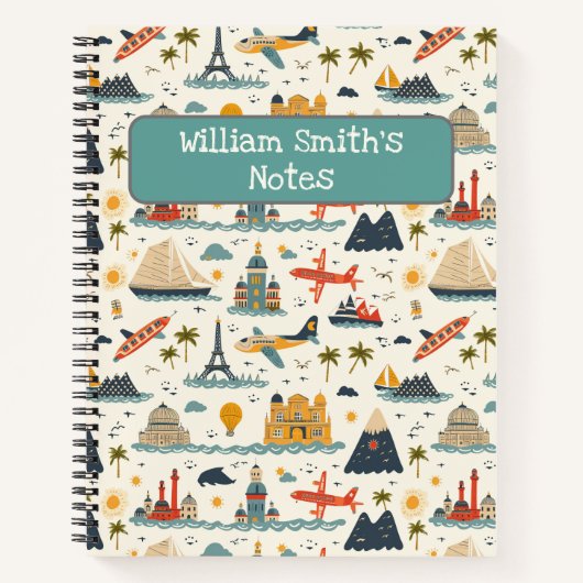 World Tour en reis Kinder terug naar school Notitieboek (Voorkant)