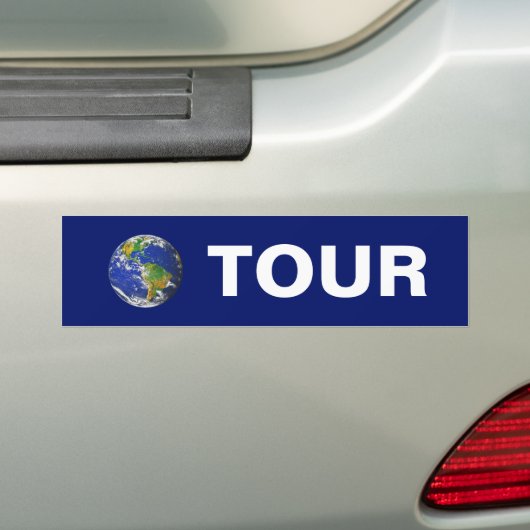 World Tour on Blue Bumpersticker (Op auto)