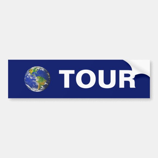 World Tour on Blue Bumpersticker (Voorkant)