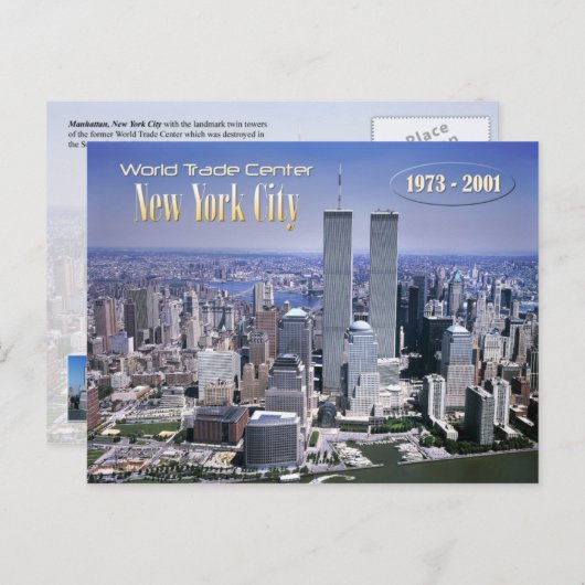 World Trade Center en NYC skyline Briefkaart (Voorkant / Achterkant)