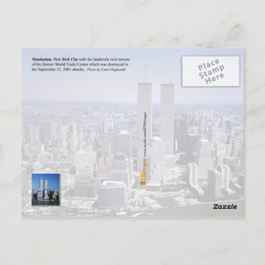 World Trade Center en NYC skyline Briefkaart (Achterkant)