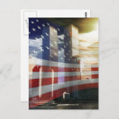 World Trade Center met vlag Briefkaart (Voorkant / Achterkant)