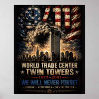 World Trade Center Nooit Vergeten Patriottisch Poster