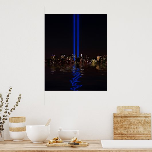 World Trade Center Tribuin Light 's nachts Poster (Keuken)