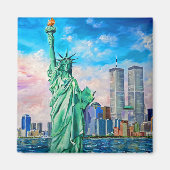 World Trade Center Twin Towers, NYC Art van Galina Magneet (Voorkant)