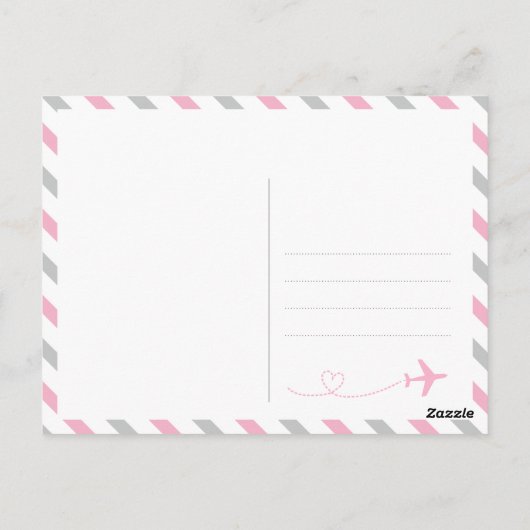 World Travel Baby Meisje Douche Sprinkle Dank je Briefkaart (Achterkant)