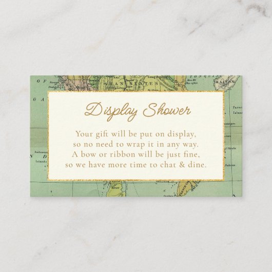  World Travel Baby shower Display Douche Informatiekaartje (Voorkant)