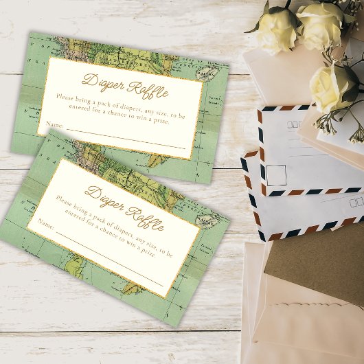 World Travel Baby shower Luier Raffle Informatiekaartje