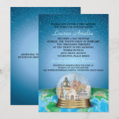 World Travel Bar Bat Mitzvah Snow Wereldbol Kaart (Voorkant / Achterkant)