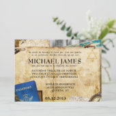  World Travel Bar/BBT Mitzvah-uitnodigingen Kaart (Staand voorkant)