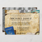  World Travel Bar/BBT Mitzvah-uitnodigingen Kaart (Voorkant / Achterkant)