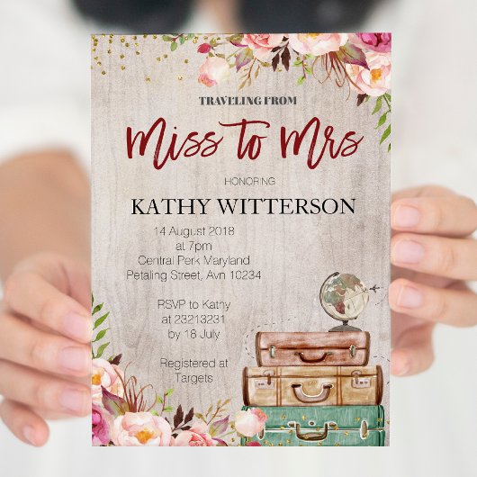 World Travel Bruids Douche Uitnodiging