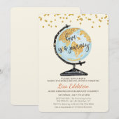 World Travel Bruids Douche Uitnodiging (Voorkant / Achterkant)