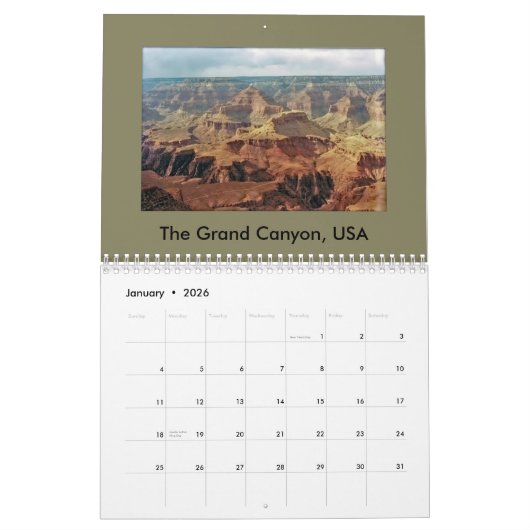 World Travel Calander Kalender (Jan 2026)