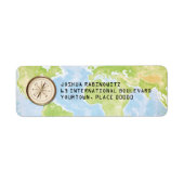 World Travel Compass Bar Bat Mitzvah Etiket (Voorkant)