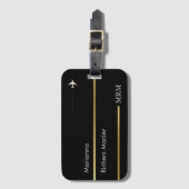 World Travel Custom Black Bagagelabel (Voorkant (verticaal))