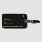 World Travel Custom Black Bagagelabel (Voorkant (horizontaal))