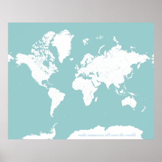 World Travel Map - achtergrondkleur Poster (Voorkant)