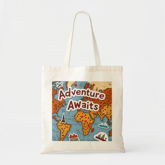 World Travel Map met offerte Tote Bag (Voorkant)