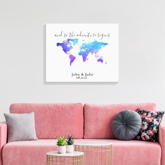 World Travel Map Weddenschap Boek Canvas (Insitu (Woonkamer))