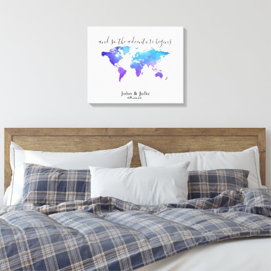 World Travel Map Weddenschap Boek Canvas (Insitu (Slaapkamer))