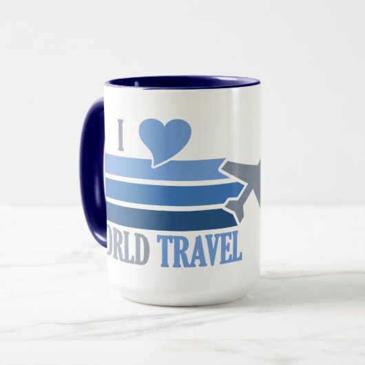 World Travel mug - kies stijl en kleur Mok (Voorkant links)