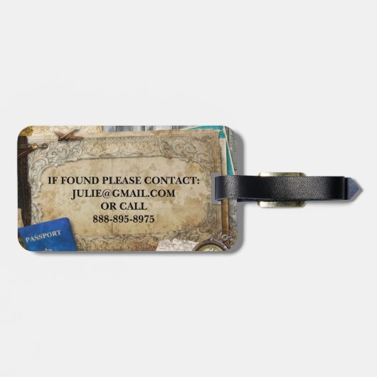  World Travel Papers & Compass Bagagelabel (Achterkant horizontaal)