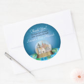 World Travel Snow Wereldbol Bar Bat Mitzvah Ronde Sticker (Envelop)