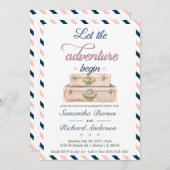 World Travel Verloving Suitcase Adventure Navy Kaart (Voorkant / Achterkant)