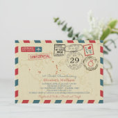 World Traveler Airmail | Vrijgezellenfeest Kaart (Staand voorkant)