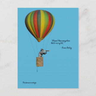 World traveler card met heteluchtballon briefkaart