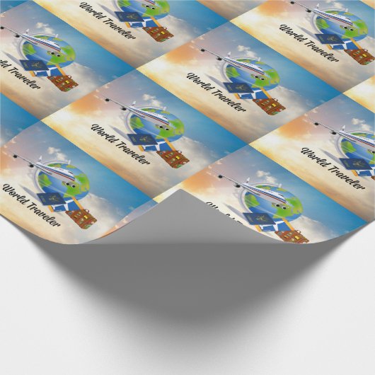 World Traveler, Design 2, Cadeaupapier (Hoek)