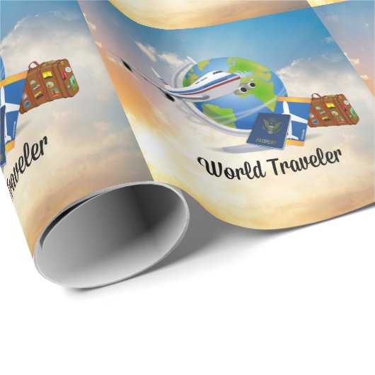 World Traveler, Design 2, Cadeaupapier (Rol Hoek)