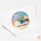 World Traveler, Design 2, Ronde Sticker (Envelop)