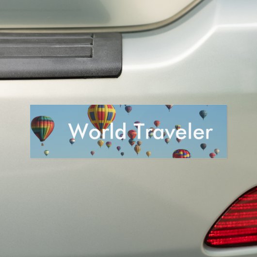 World Traveler Hot Air Ballon Bumpersticker (Op auto)