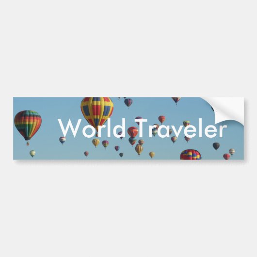 World Traveler Hot Air Ballon Bumpersticker (Voorkant)