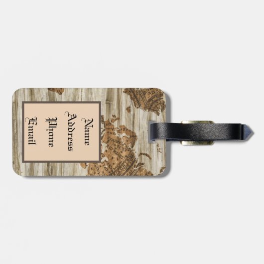  World Traveler Map Business Bagagelabel (Achterkant horizontaal)