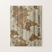  World Traveler Map Cadeau voor hem Legpuzzel (Verticaal)