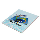 World Traveler - Map, Passport en Tickets, Tegeltje (Zijkant)