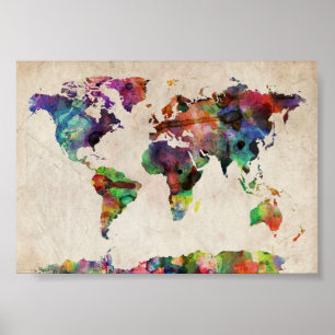 world traveler map print