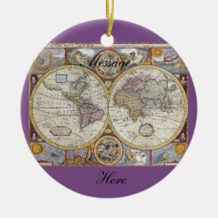 World Traveler  Map Thunder_Cove Keramisch Ornament