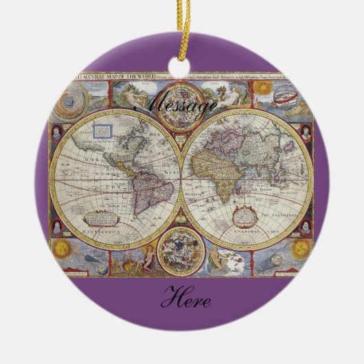 World Traveler  Map Thunder_Cove Keramisch Ornament (Voorkant)