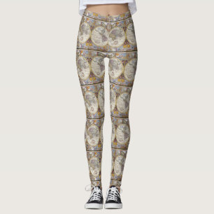 World Traveler  Map Thunder_Cove Leggings