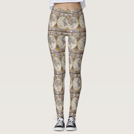 World Traveler  Map Thunder_Cove Leggings (Voorkant)