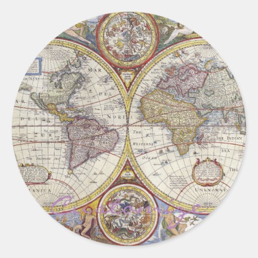 World Traveler  Map Thunder_Cove Ronde Sticker (Voorkant)